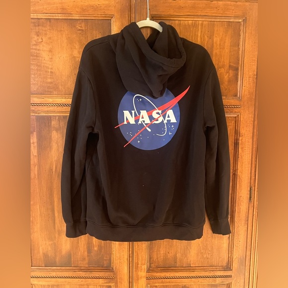 H&M Other - H&M NASA Black Hoodie | Blue and Red Logo | Size L | Great Condition | Frayed